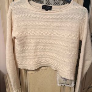 Claudia Nichole Cashmere cropped Cable Knit Sweater